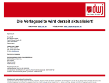 Tablet Screenshot of dwj-verlag.de